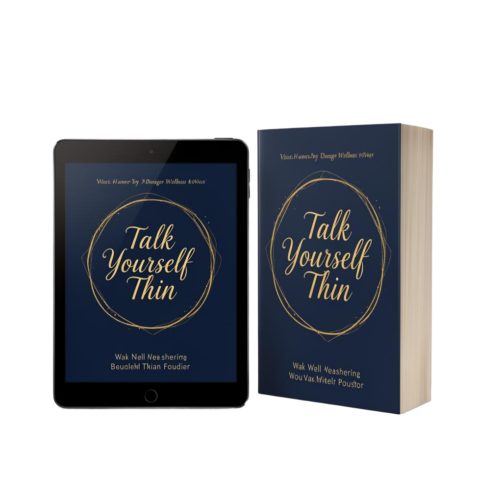 Talk Yourself Thin e-book on tablet and paperback